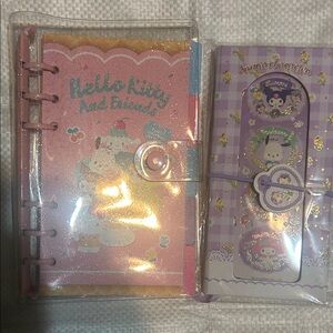 Sanrio Pink and Purple Hello Kitty Planner personal ring and Notebook